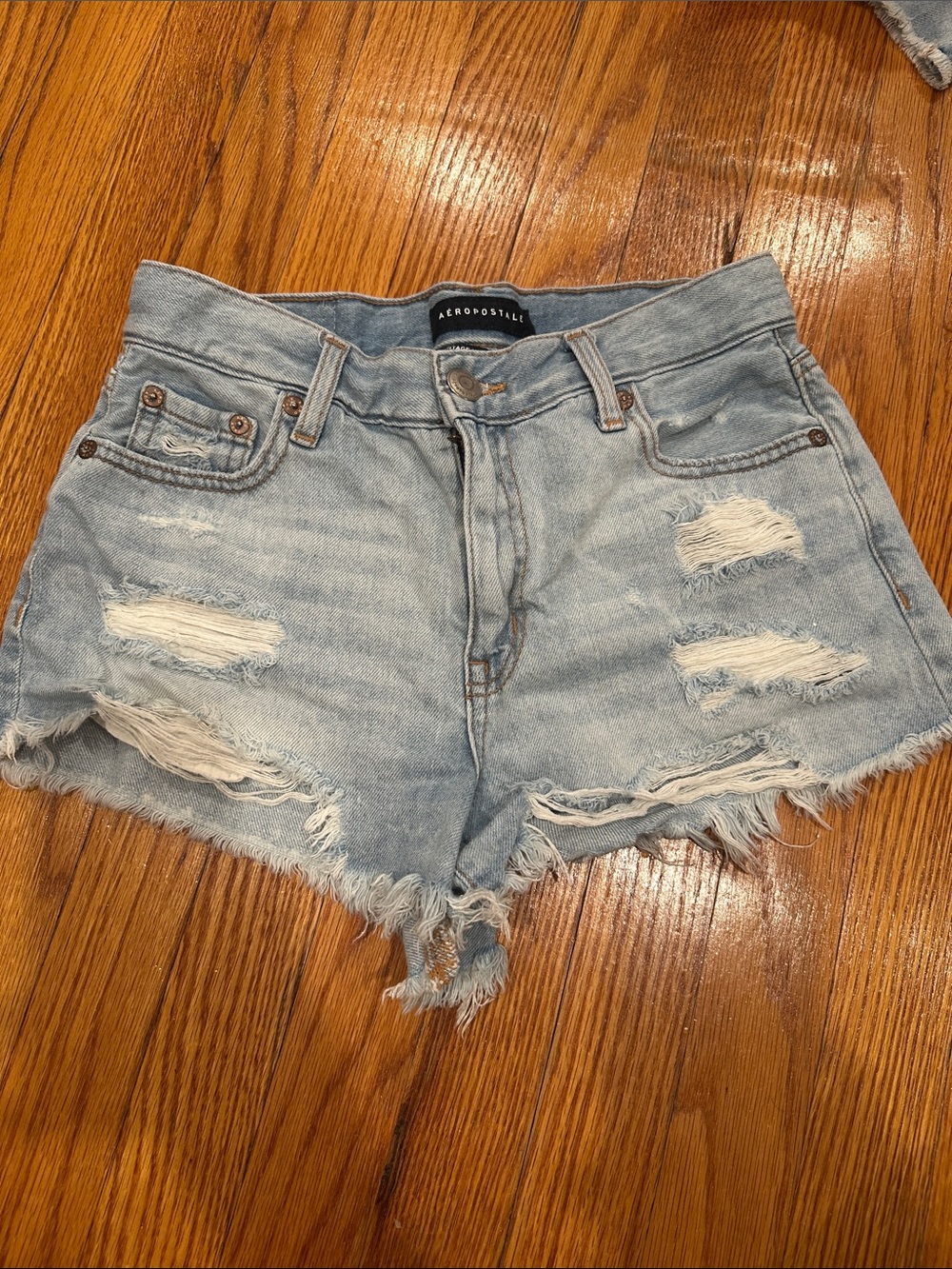 Aeropostale Light Blue Ripped Denim Cutoff Shorts